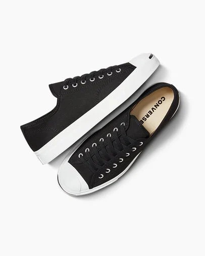 Zapatillas de Lona Converse Jack Purcell Mujer Negras Blancas Chile | C-03541969