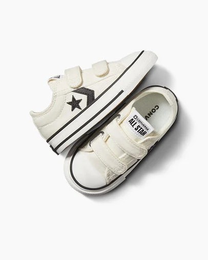 Zapatillas de Lona Converse Star Player 76 Easy-On Niños Blancas Negras Chile | C-63824759