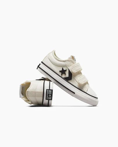 Zapatillas de Lona Converse Star Player 76 Easy-On Niños Blancas Negras Chile | C-63824759