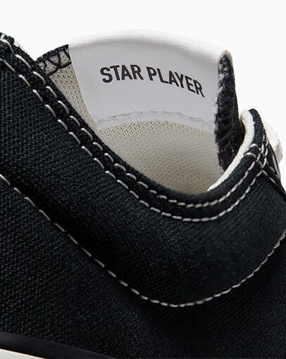 Zapatillas de Lona Converse Star Player 76 Foundational Niños Negras Blancas Chile | C-78421369