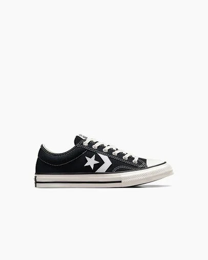 Zapatillas de Lona Converse Star Player 76 Foundational Niños Negras Blancas Chile | C-78421369