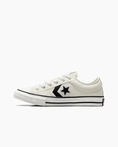 Zapatillas de Lona Converse Star Player 76 Foundational Niños Blancas Negras Chile | C-21304869