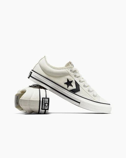 Zapatillas de Lona Converse Star Player 76 Foundational Niños Blancas Negras Chile | C-21304869