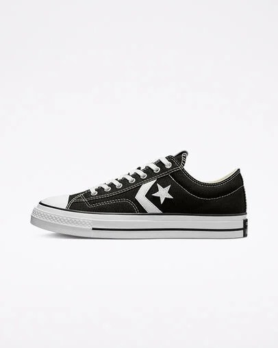 Zapatillas de Lona Converse Star Player 76 Premium Hombre Negras Blancas Chile | C-28165499