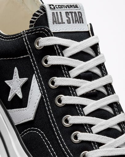 Zapatillas de Lona Converse Star Player 76 Premium Hombre Negras Blancas Chile | C-28165499