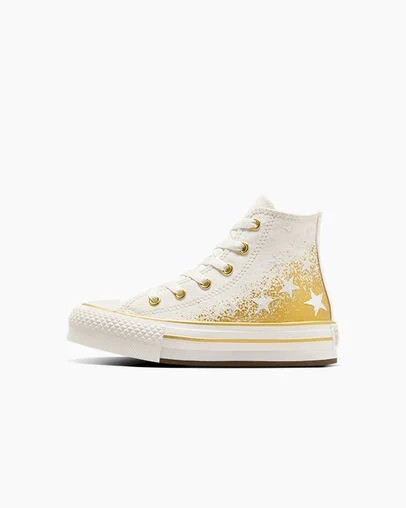 Zapatos Plataforma Converse Chuck Taylor All Star EVA Lift Niños Blancas Doradas Chile | C-26197809