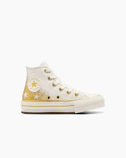 Zapatos Plataforma Converse Chuck Taylor All Star EVA Lift Niños Blancas Doradas Chile | C-26197809