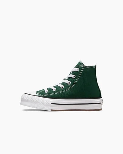 Zapatos Plataforma Converse Chuck Taylor All Star EVA Lift Niños Verde Blancas Beige Blancas Chile | C-18632579