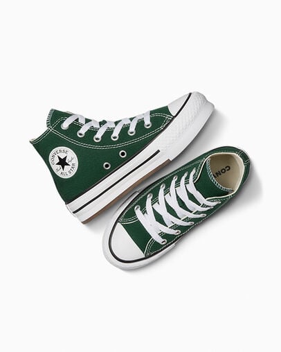 Zapatos Plataforma Converse Chuck Taylor All Star EVA Lift Niños Verde Blancas Beige Blancas Chile | C-18632579