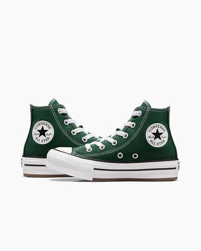 Zapatos Plataforma Converse Chuck Taylor All Star EVA Lift Niños Verde Blancas Beige Blancas Chile | C-18632579