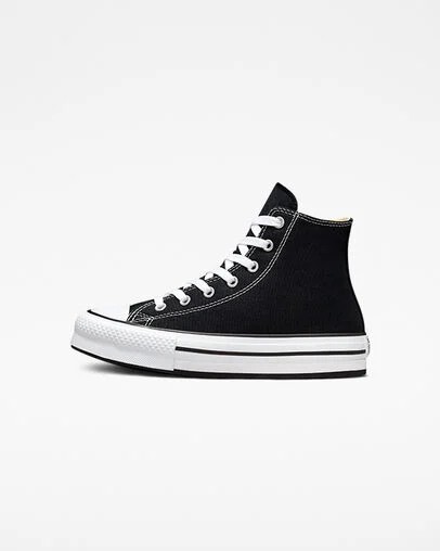 Zapatos Plataforma Converse Chuck Taylor All Star EVA Lift Niños Negras Blancas Chile | C-92483169