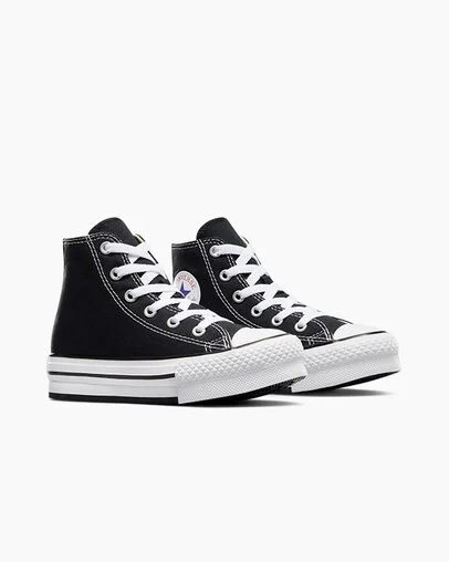 Zapatos Plataforma Converse Chuck Taylor All Star EVA Lift Niños Negras Blancas Chile | C-02619389