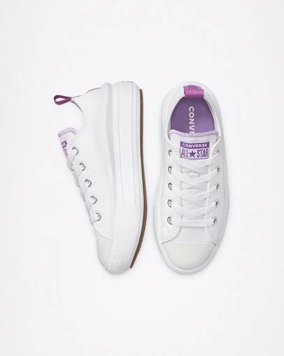 Zapatos Plataforma Converse Chuck Taylor All Star Move Niños Blancas Moradas Chile | C-56719209