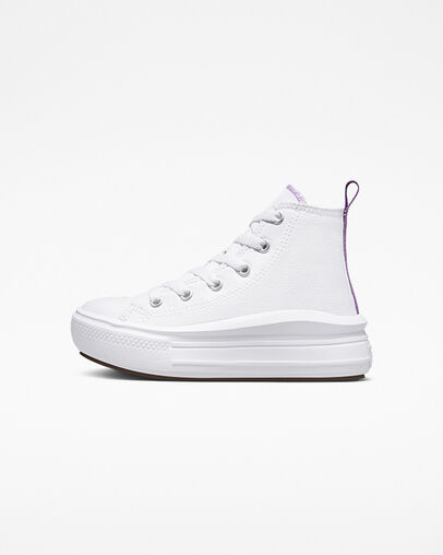 Zapatos Plataforma Converse Chuck Taylor All Star Move Color Pop Niños Blancas Moradas Chile | C-74862939