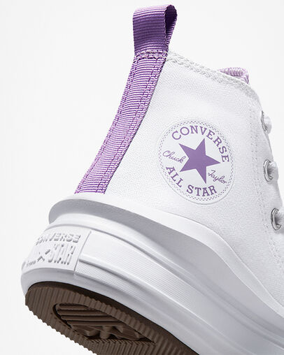 Zapatos Plataforma Converse Chuck Taylor All Star Move Color Pop Niños Blancas Moradas Chile | C-74862939