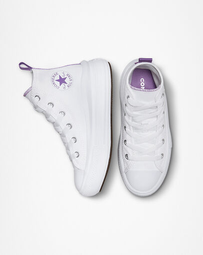 Zapatos Plataforma Converse Chuck Taylor All Star Move Color Pop Niños Blancas Moradas Chile | C-74862939