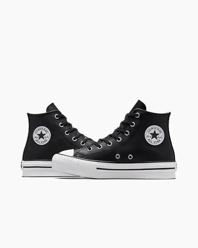 Zapatos Plataforma Converse Chuck Taylor All Star EVA Lift Leather Niños Negras Beige Blancas Chile | C-43928069