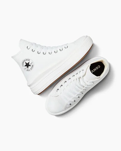 Zapatos Plataforma Converse Chuck Taylor All Star Move Hombre Blancas Beige Blancas Negras Chile | C-59348209