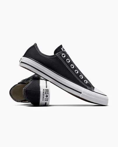 Zapatos Slip On Converse Chuck Taylor All Star Hombre Negras Blancas Chile | C-56487939