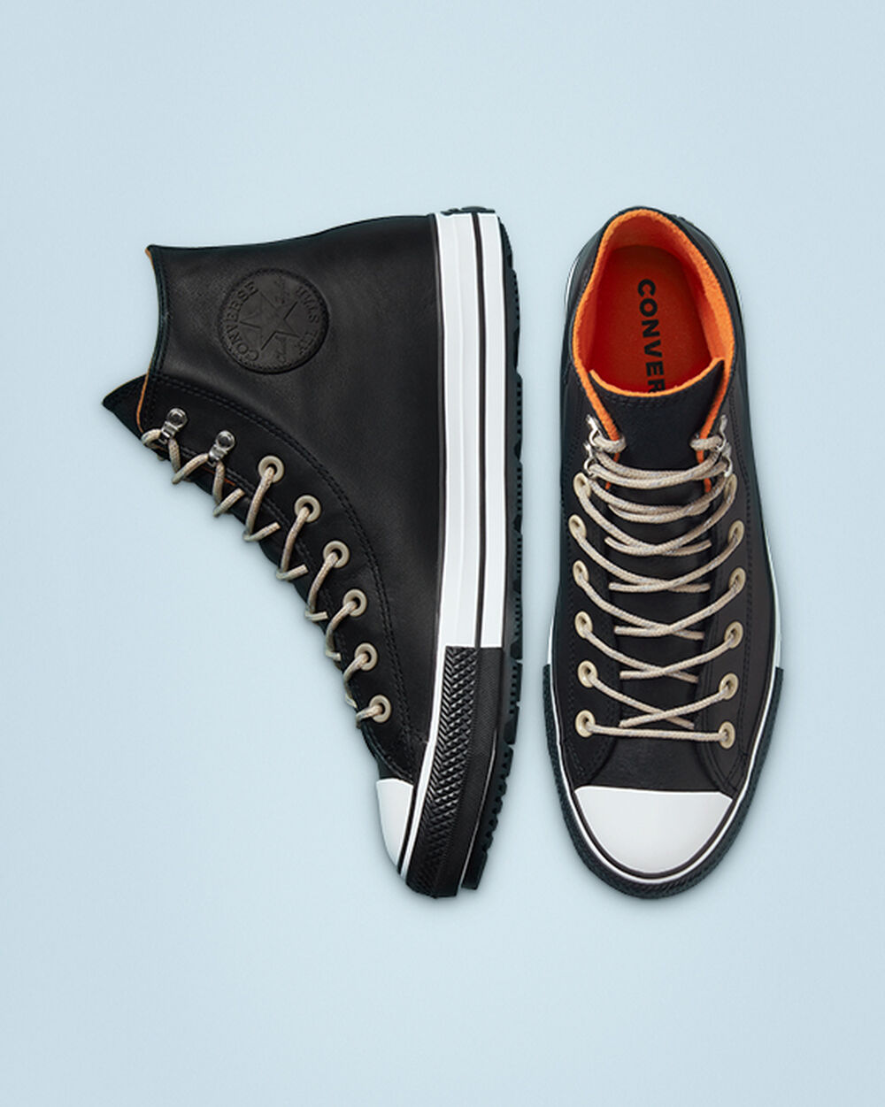 Botas de Invierno Converse Chuck Taylor All Star Mujer Negras Blancas Negras | Chile-09143