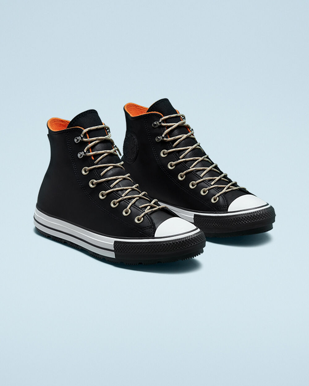 Botas de Invierno Converse Chuck Taylor All Star Mujer Negras Blancas Negras | Chile-09143