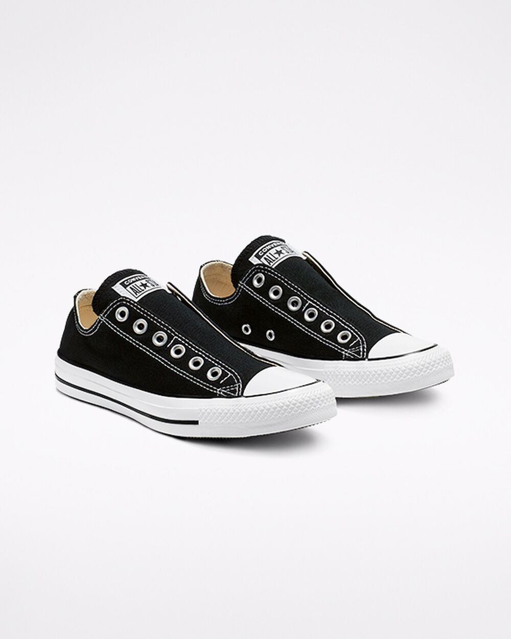 Slip On Converse Chuck Taylor All Star Mujer Negras Blancas Negras | Chile-58123