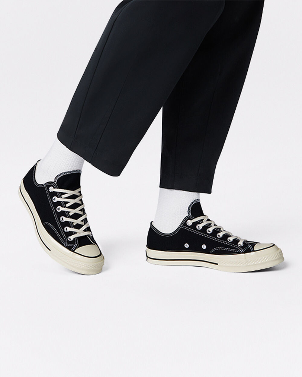 Zapatillas Converse Chuck 70 Hombre Negras Blancas | Chile-37816