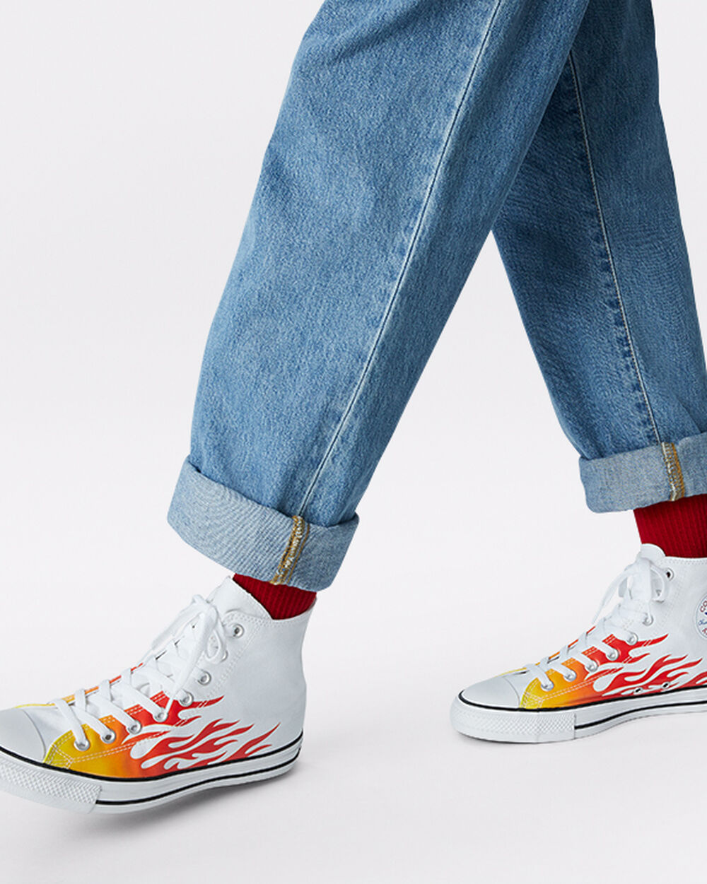 Zapatillas Converse Chuck Taylor All Star Hombre Blancas Rojas Amarillo | Chile-02167