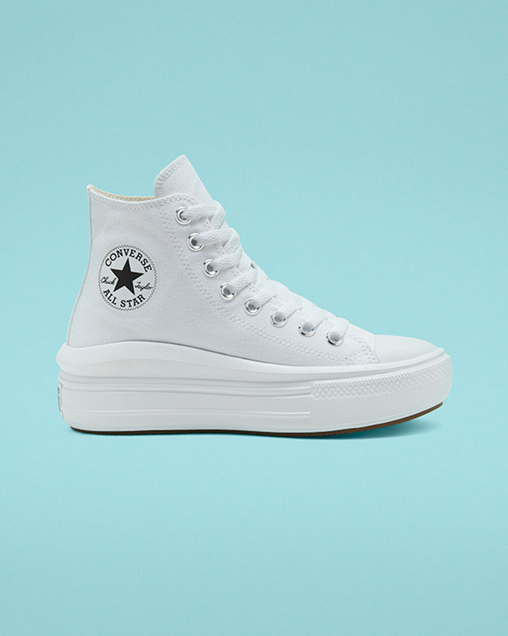 Zapatillas Converse Chuck Taylor All Star Move Mujer Blancas Beige Blancas Negras | Chile-09342