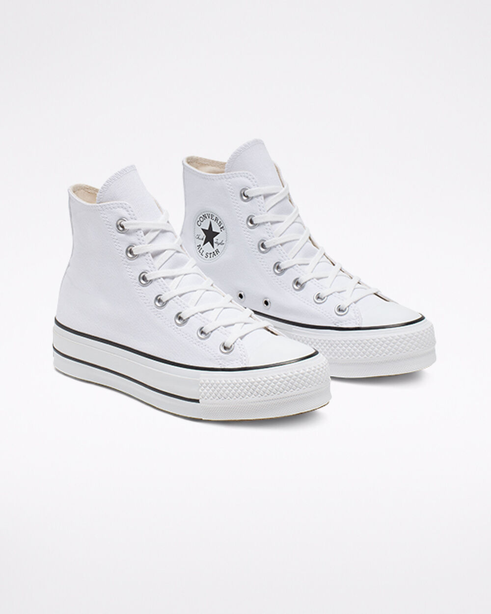 Zapatillas Converse Chuck Taylor All Star Mujer Blancas Negras Blancas | Chile-20493