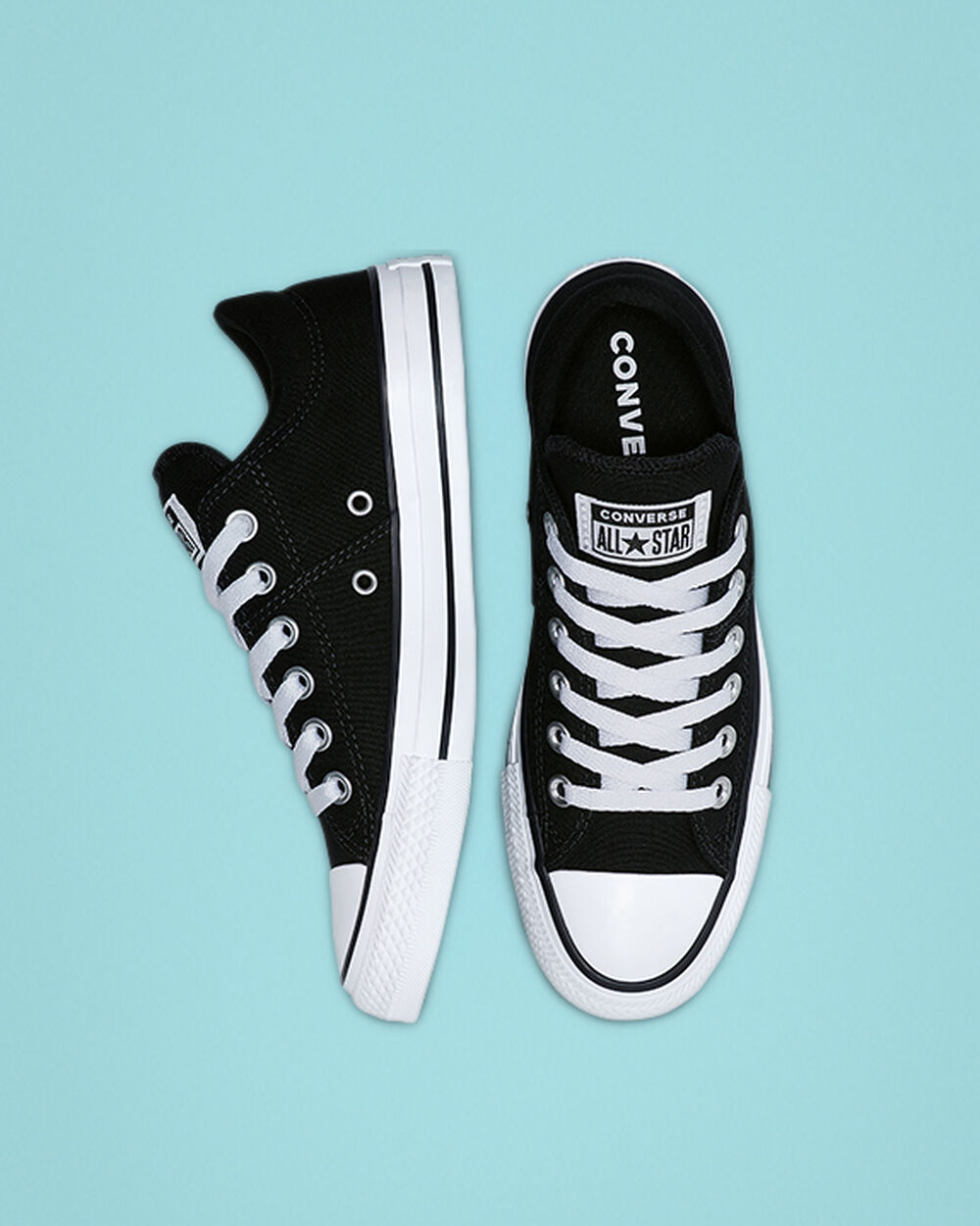 Zapatillas Converse Chuck Taylor All Star Madison Mujer Negras Blancas Negras | Chile-38190