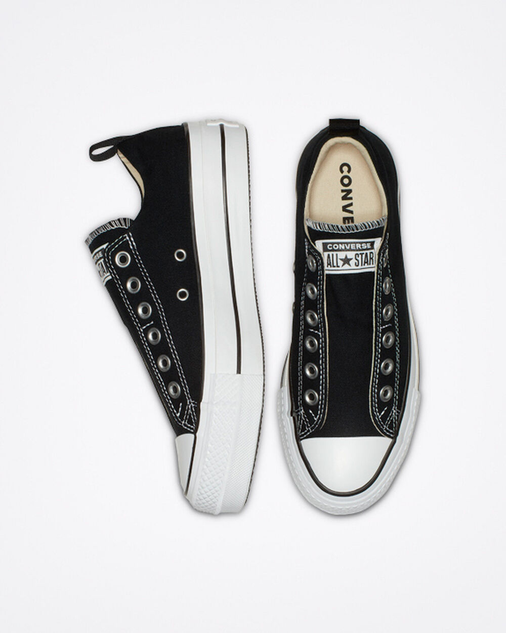 Zapatillas Converse Chuck Taylor All Star Mujer Negras Blancas Negras | Chile-57102