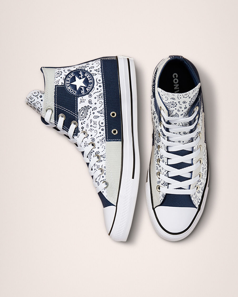 Zapatillas Converse Chuck Taylor All Star Mujer Azul Marino Blancas | Chile-59731