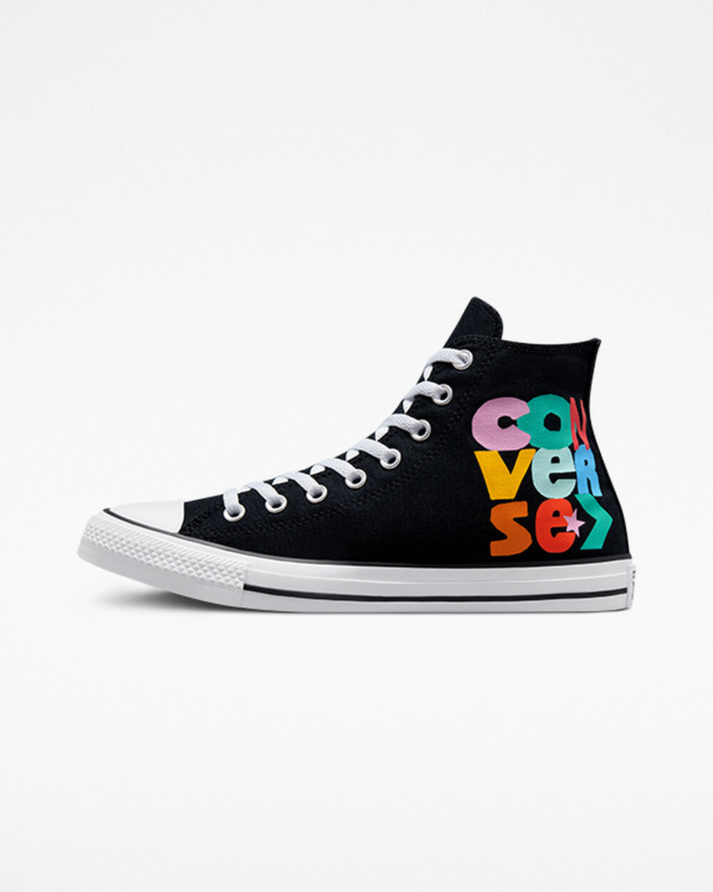 Zapatillas Converse Chuck Taylor All Star Hombre Negras Blancas | Chile-60974