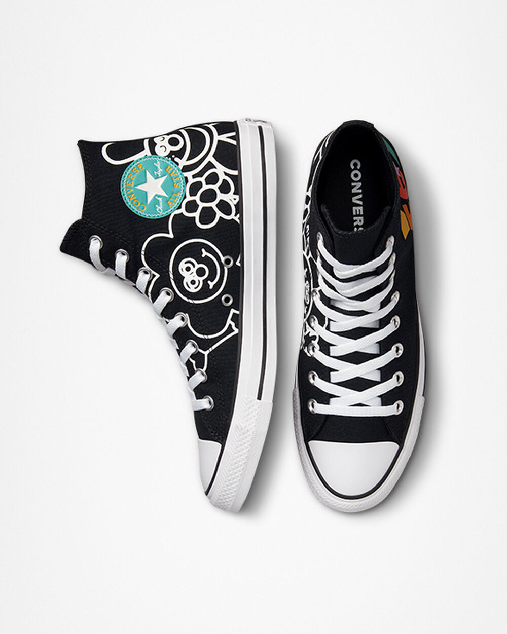 Zapatillas Converse Chuck Taylor All Star Hombre Negras Blancas | Chile-60974