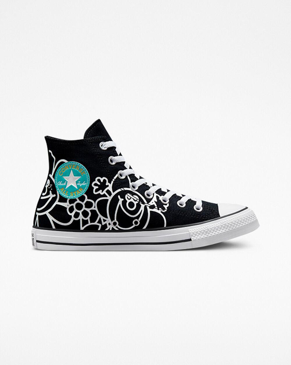 Zapatillas Converse Chuck Taylor All Star Hombre Negras Blancas | Chile-60974