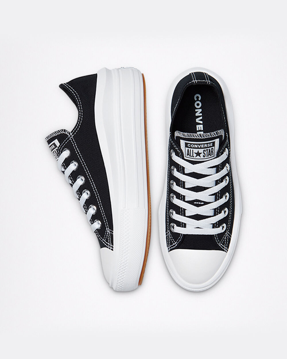 Zapatillas Converse Chuck Taylor All Star Move Mujer Negras Blancas | Chile-75428