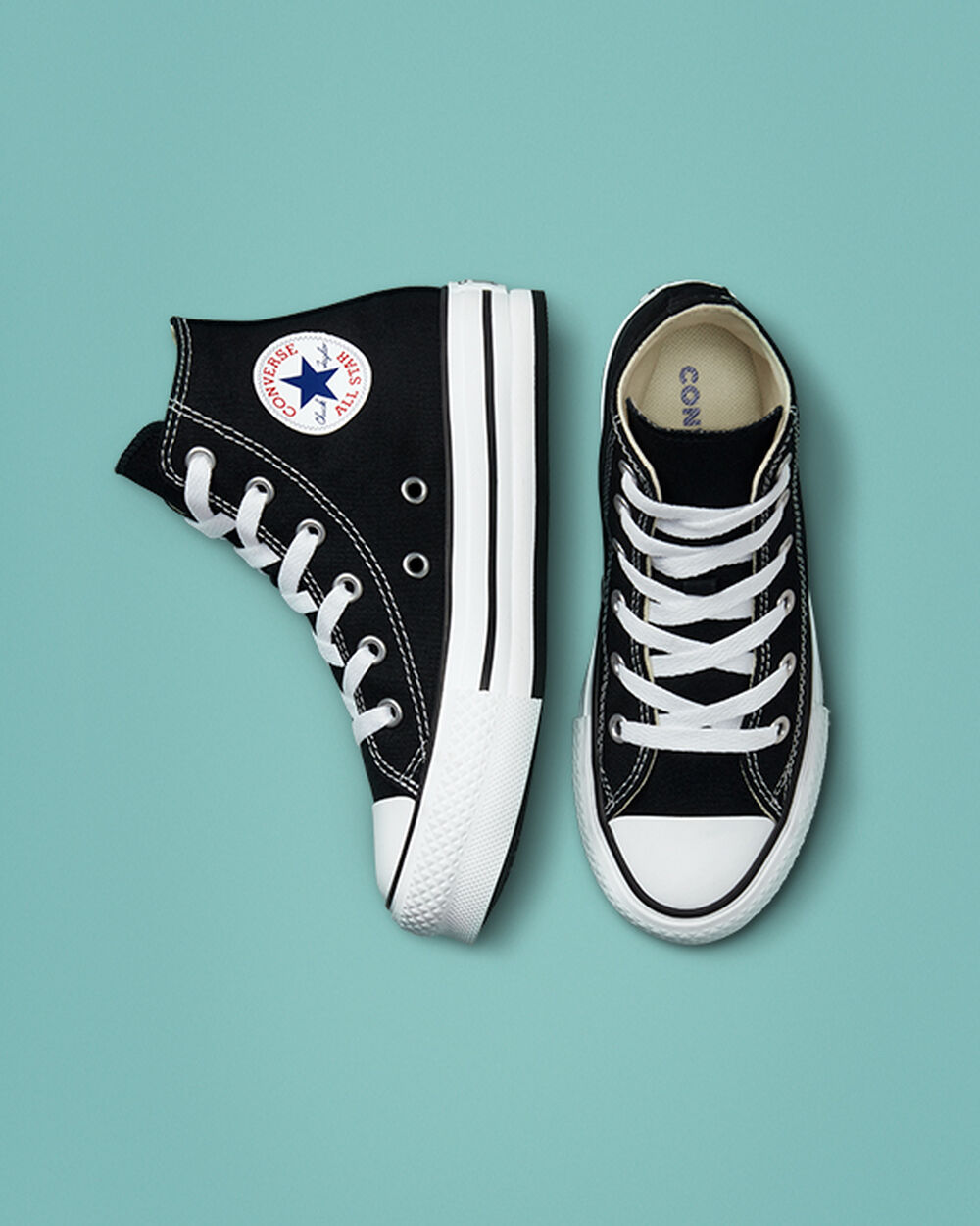 Zapatillas Converse Chuck Taylor All Star Niña Negras Blancas Negras | Chile-81473