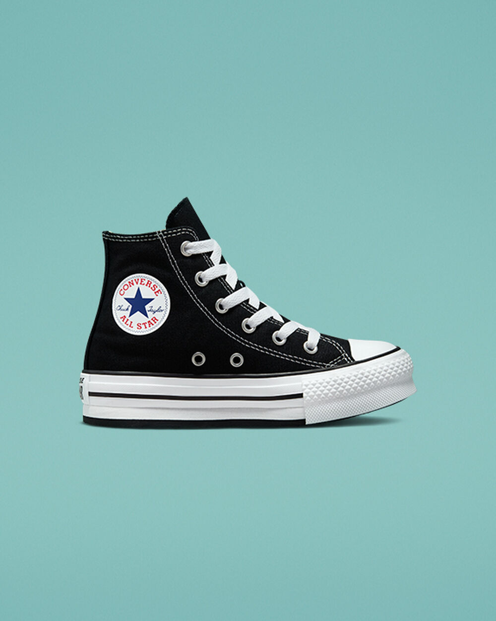 Zapatillas Converse Chuck Taylor All Star Niña Negras Blancas Negras | Chile-81473