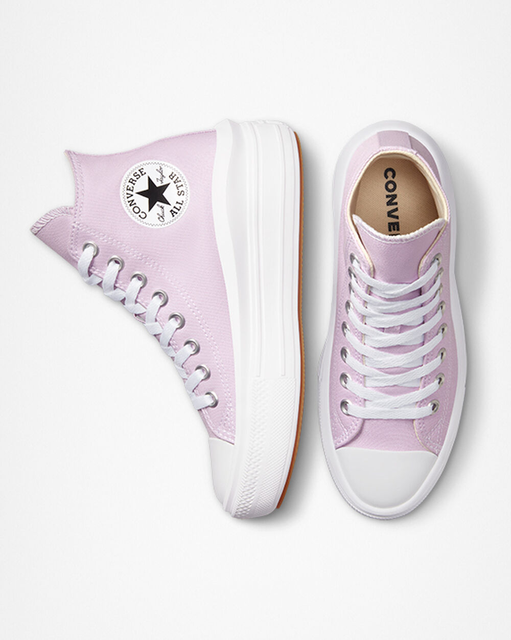 Zapatillas Converse Chuck Taylor All Star Move Mujer Moradas Claro Blancas | Chile-85460