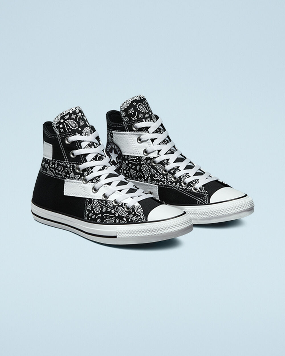 Zapatillas Converse Chuck Taylor All Star Mujer Negras Blancas Negras | Chile-87194