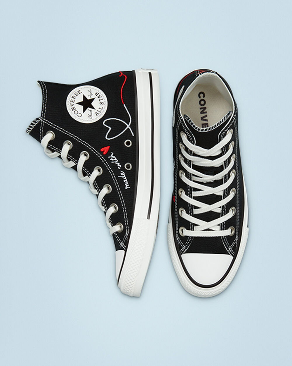 Zapatillas Converse Chuck Taylor All Star Hombre Negras Blancas | Chile-97423