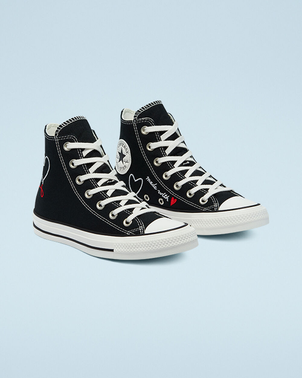 Zapatillas Converse Chuck Taylor All Star Hombre Negras Blancas | Chile-97423