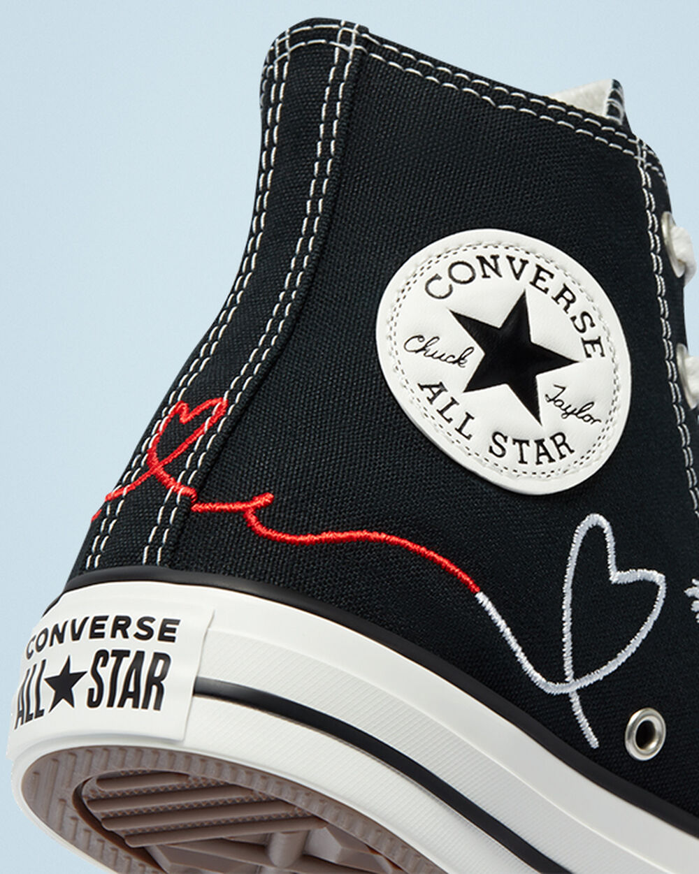 Zapatillas Converse Chuck Taylor All Star Hombre Negras Blancas | Chile-97423