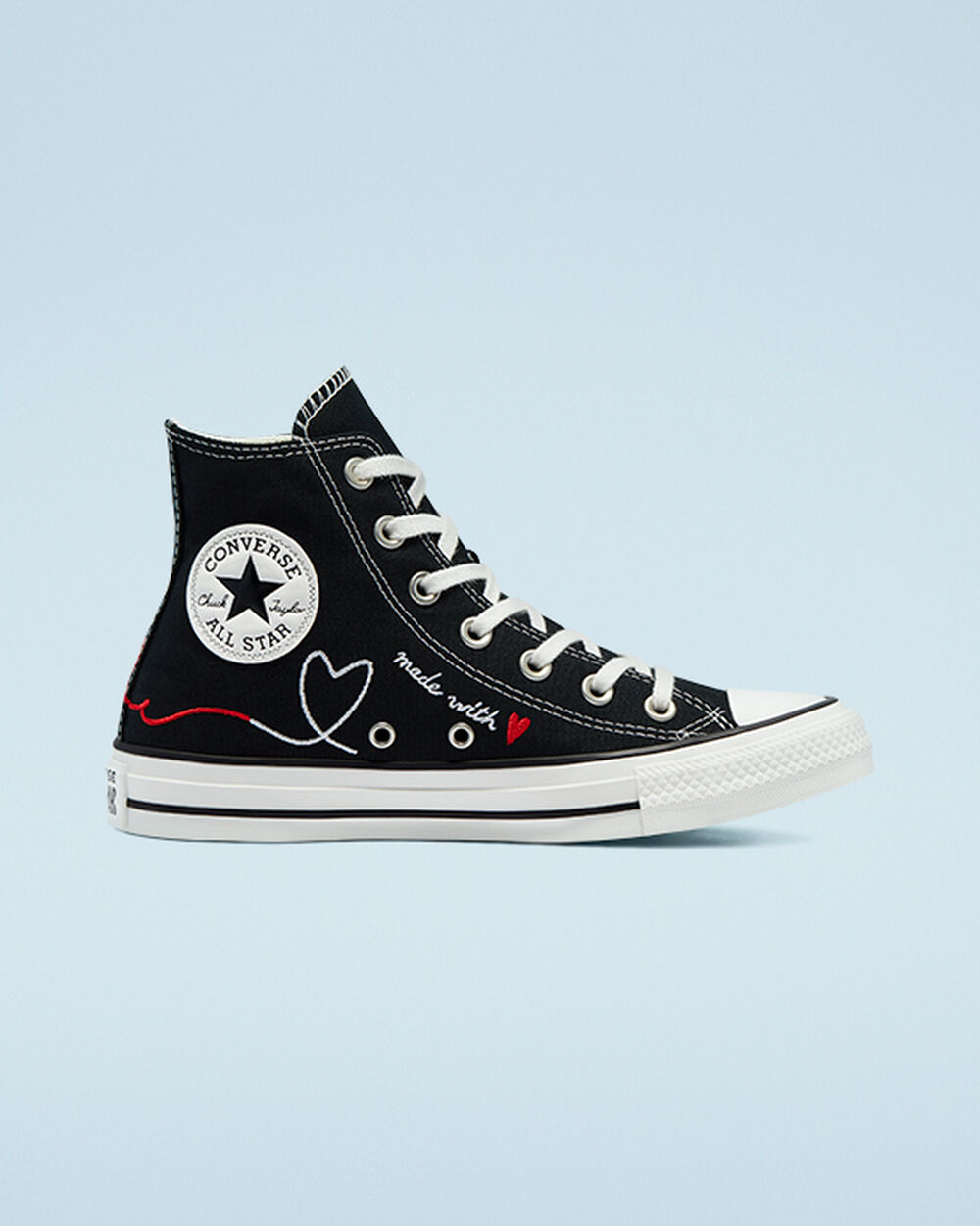 Zapatillas Converse Chuck Taylor All Star Hombre Negras Blancas | Chile-97423