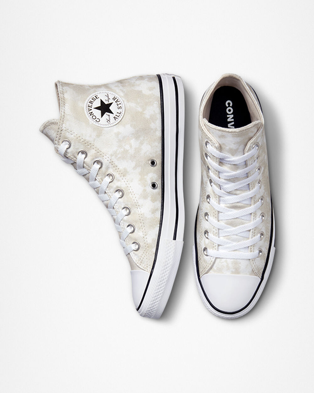 Zapatillas Converse Chuck Taylor All Star Mujer Beige Blancas Negras | Chile-98724