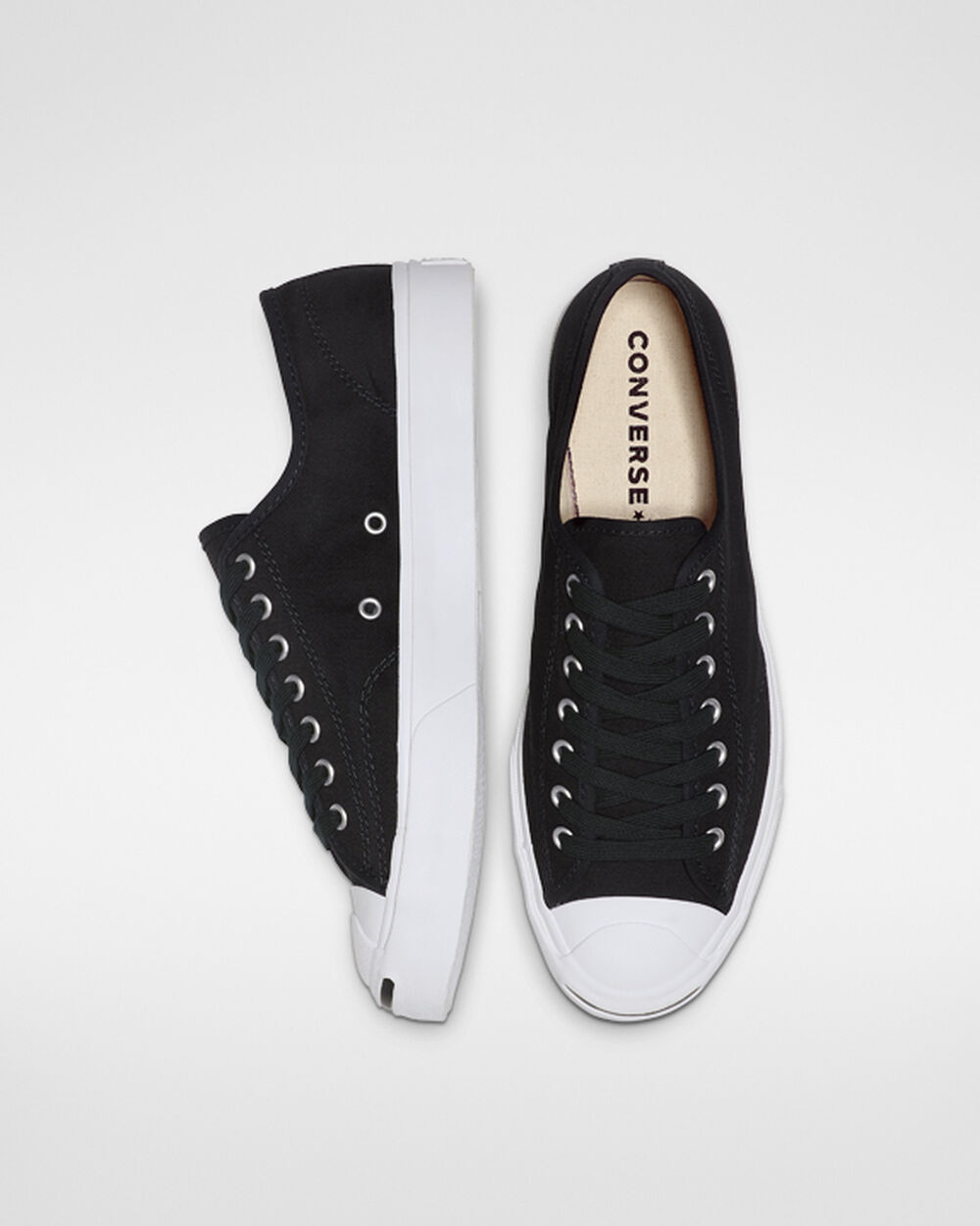 Zapatillas Converse Jack Purcell Hombre Negras Blancas Negras | Chile-90614