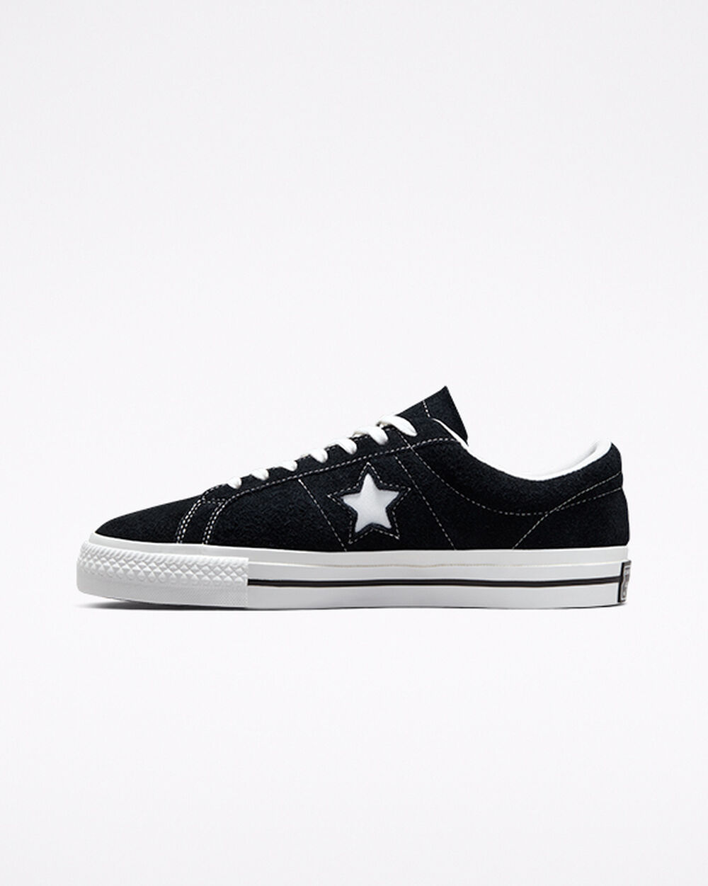 Zapatillas Converse One Star Hombre Negras Blancas | Chile-13872