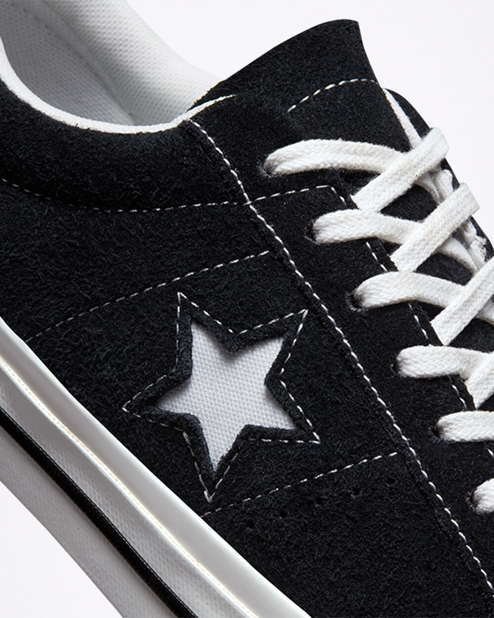 Zapatillas Converse One Star Hombre Negras Blancas | Chile-13872