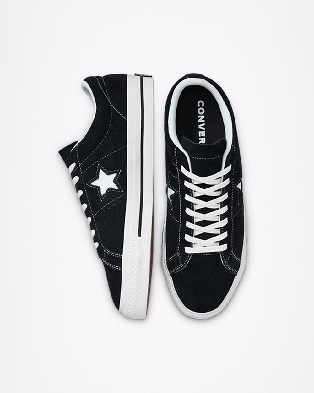 Zapatillas Converse One Star Hombre Negras Blancas | Chile-13872